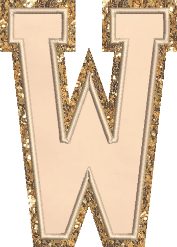 Jumbo Sand Glitter Varsity Letter Patch