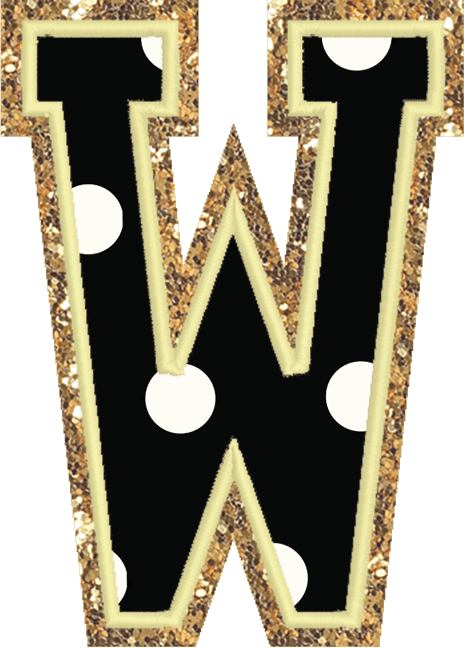 Jumbo Noir Dot Varsity Letter Patch - Stoney Clover Lane