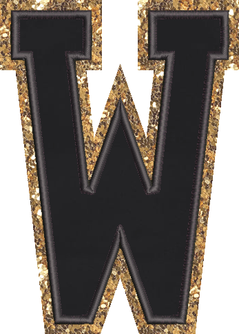 Jumbo Noir Glitter Varsity Letter Patch