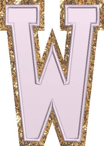 Jumbo Lilac Glitter Varsity Letter Patch
