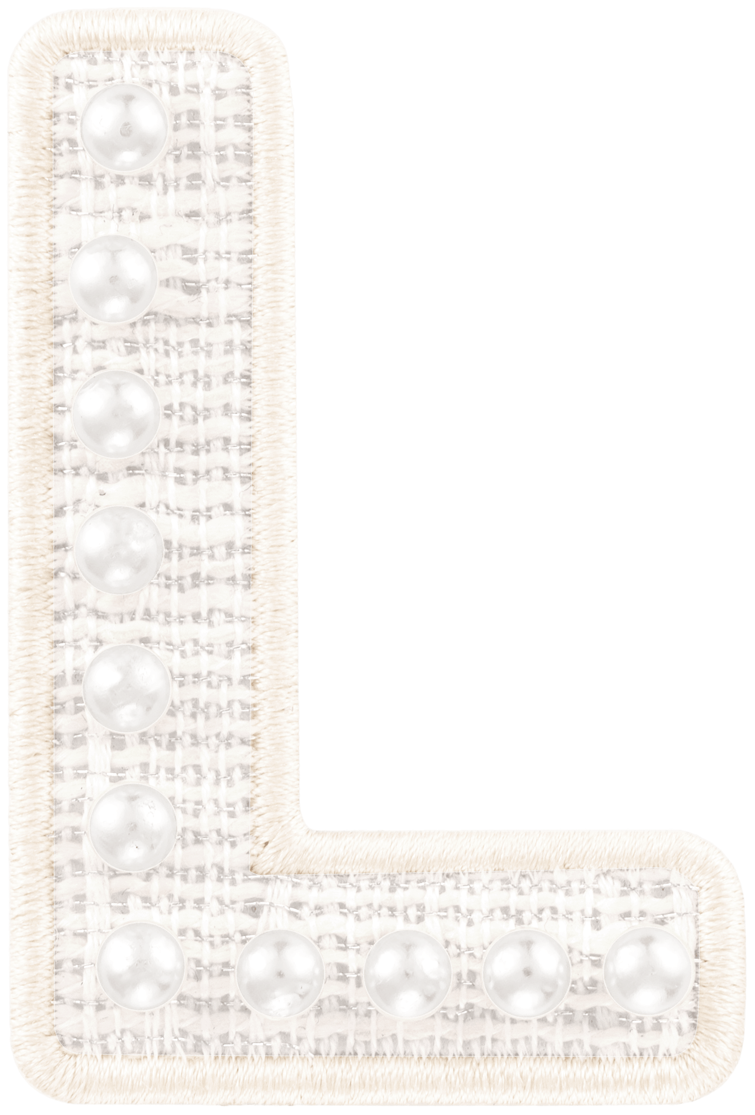White Pearl Letter Patch