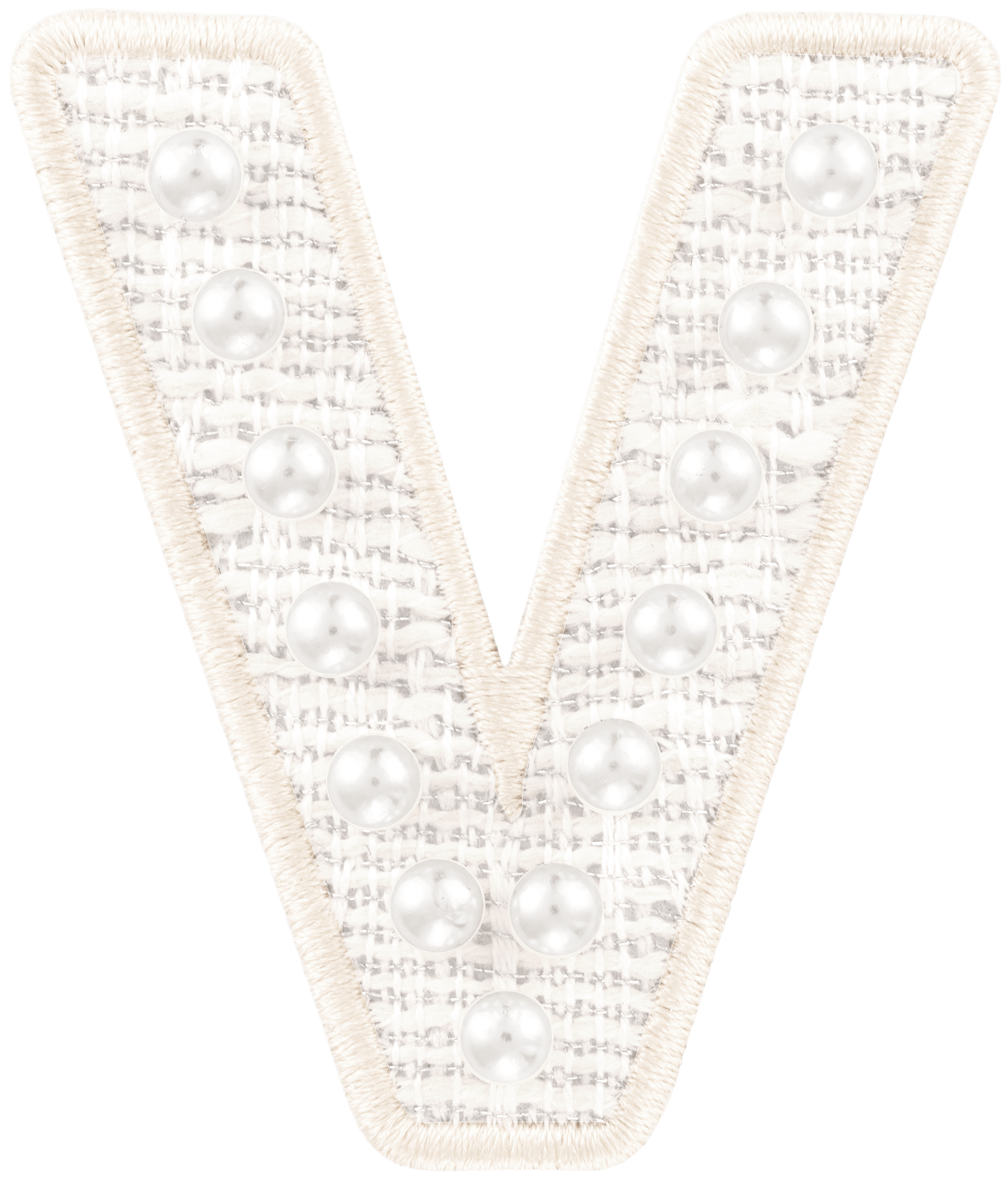 White Pearl Letter Patch