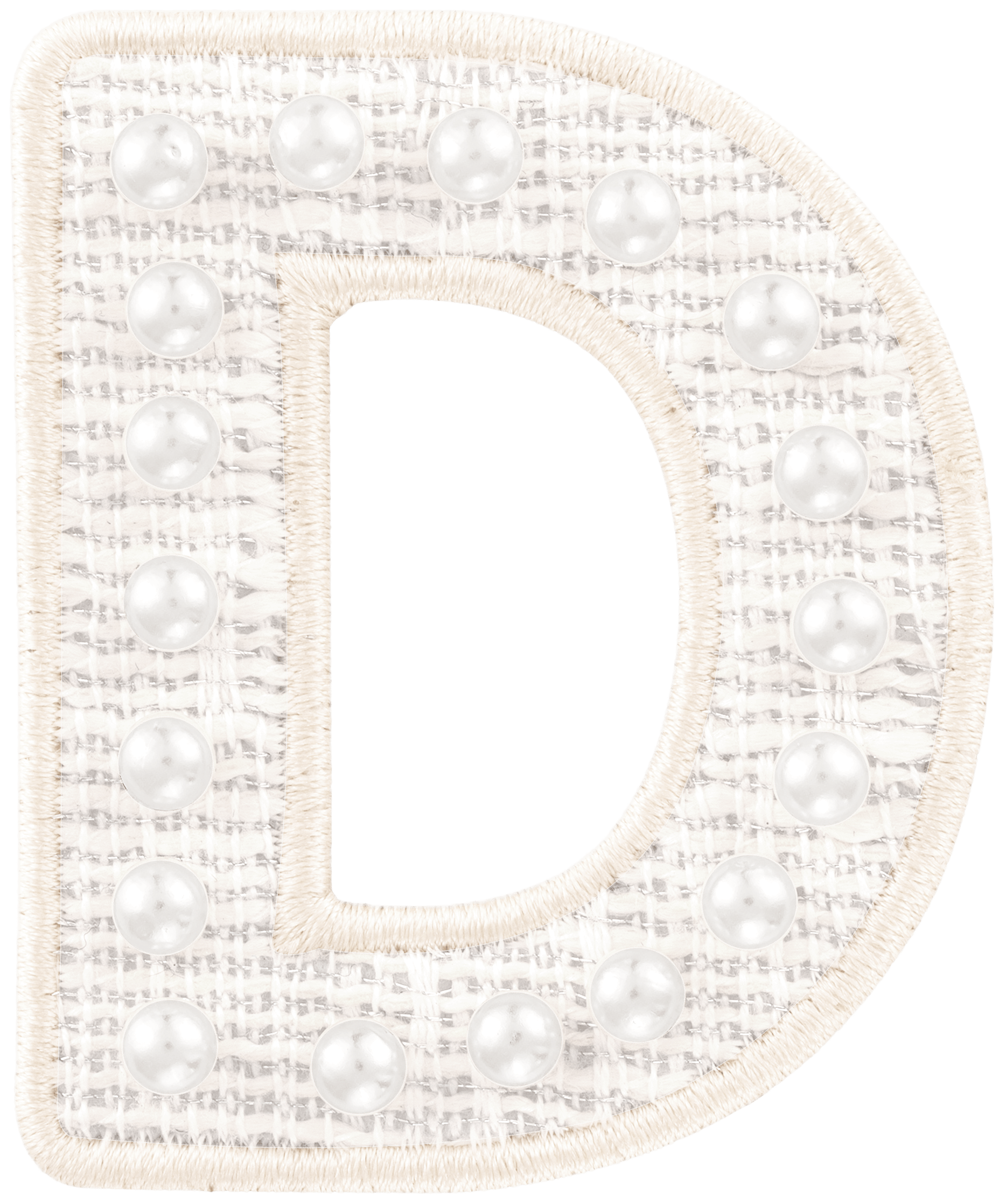 White Pearl Letter Patch