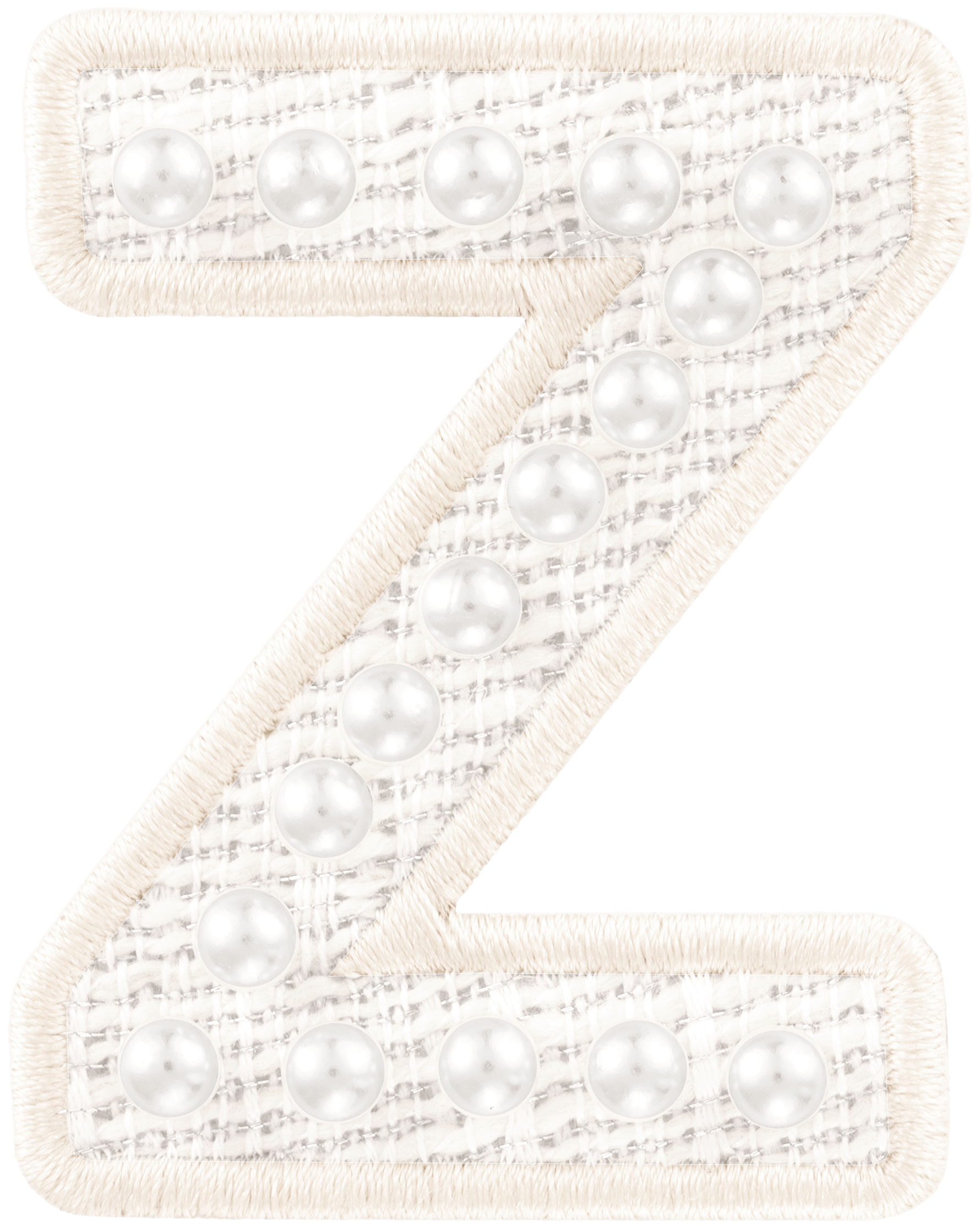 White Pearl Letter Patch