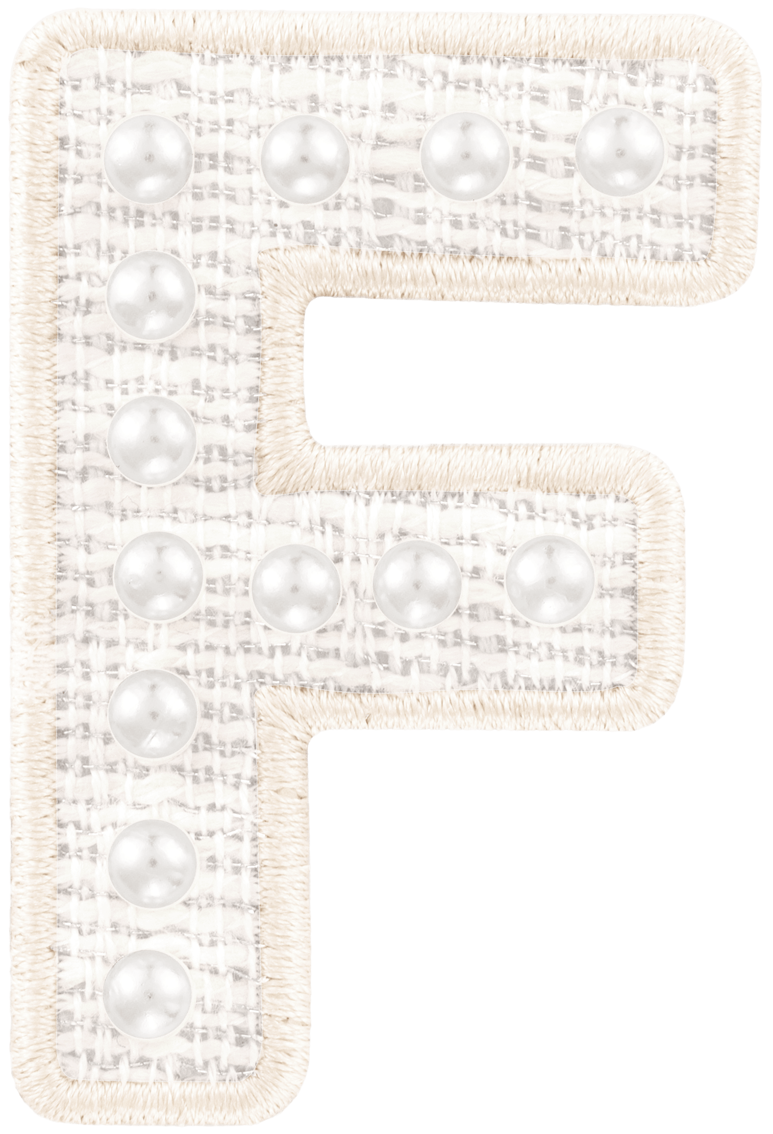 White Pearl Letter Patch