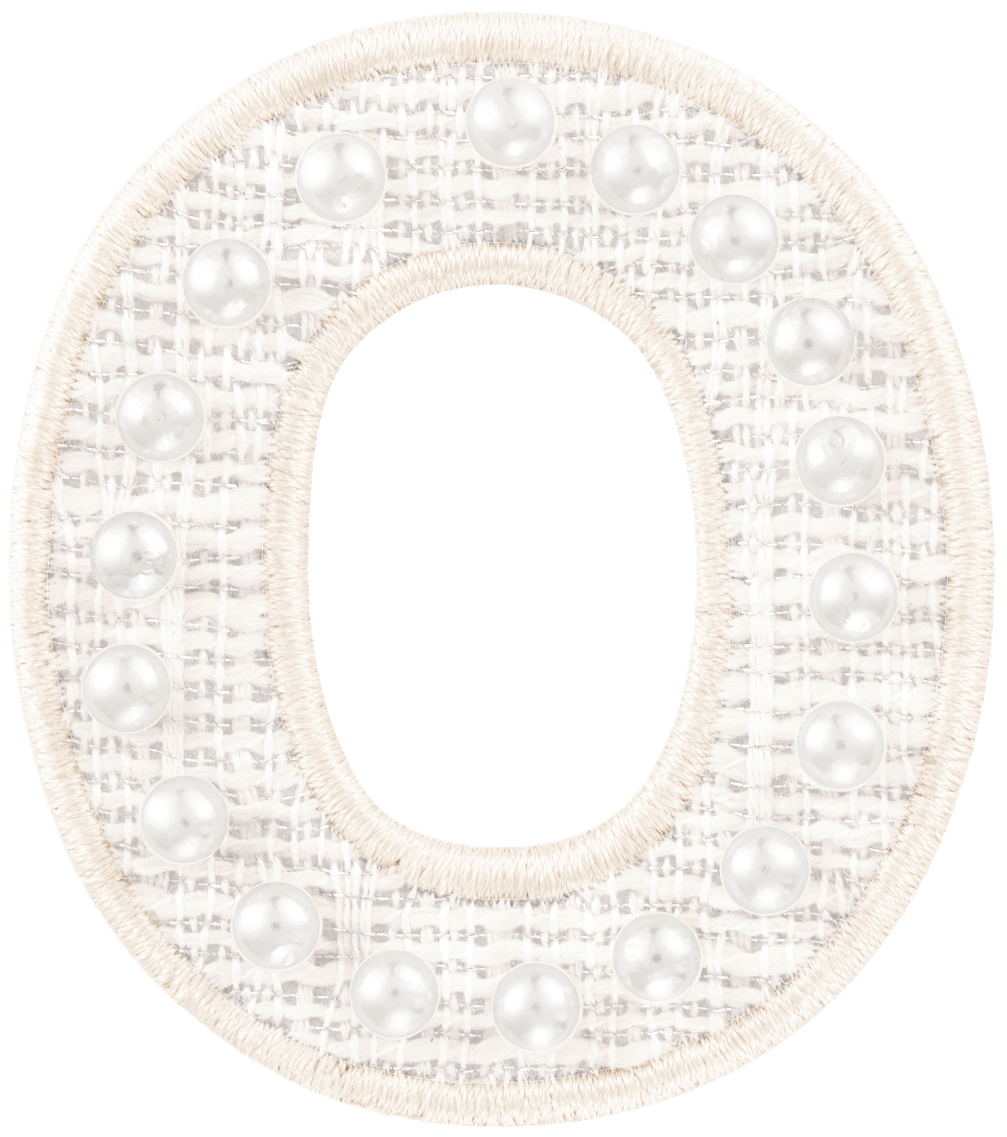 White Pearl Letter Patch