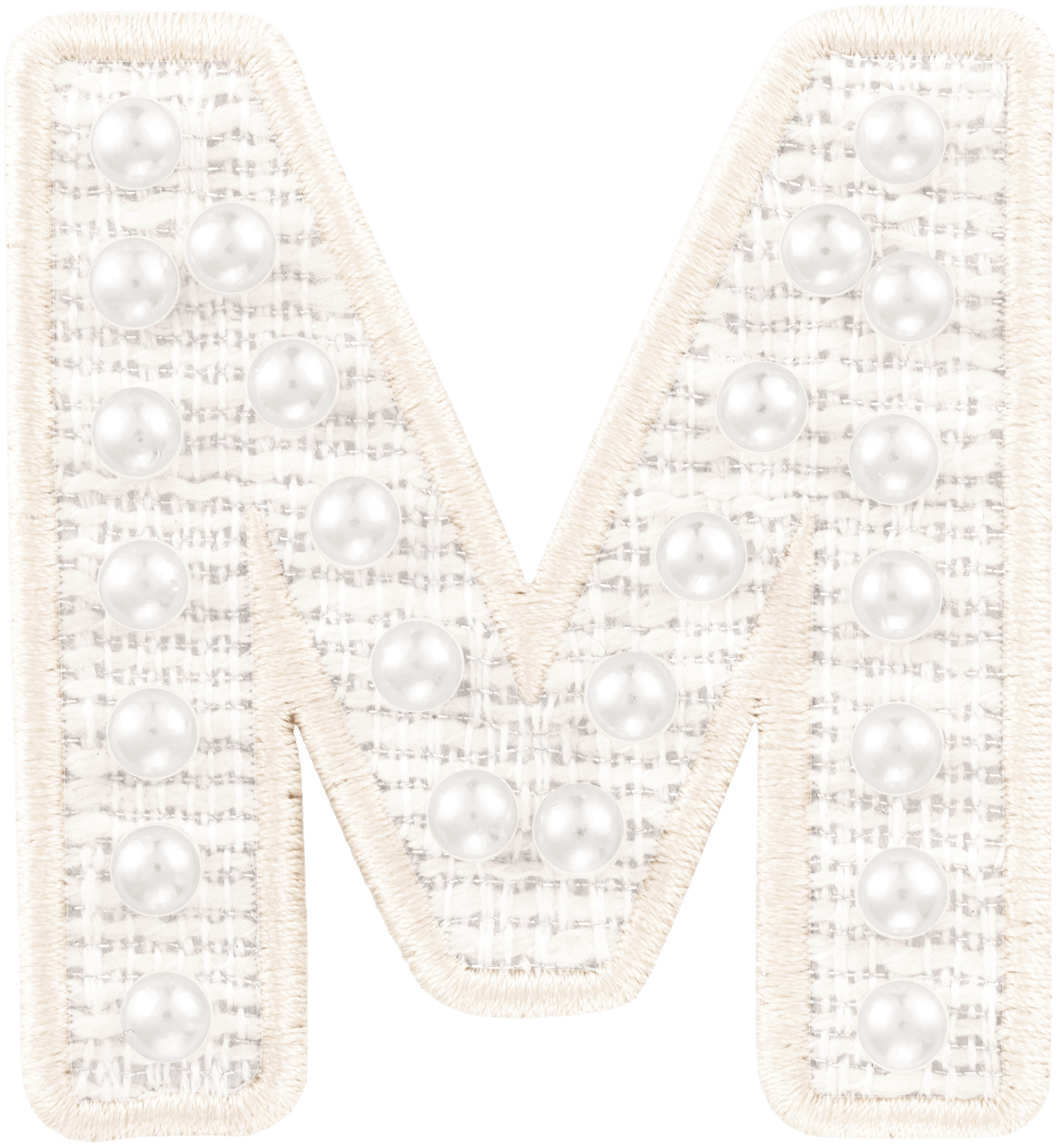 White Pearl Letter Patch