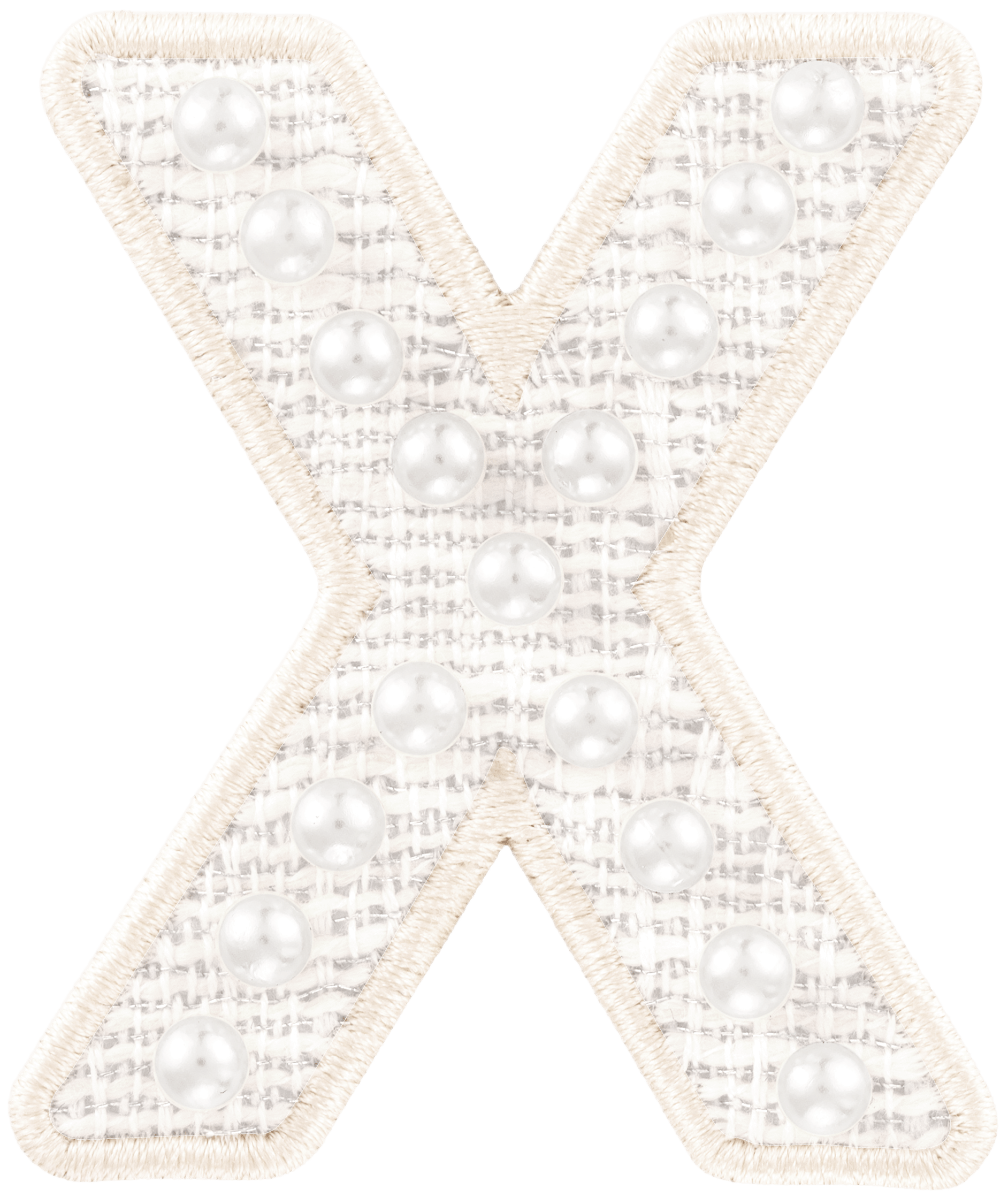 White Pearl Letter Patch