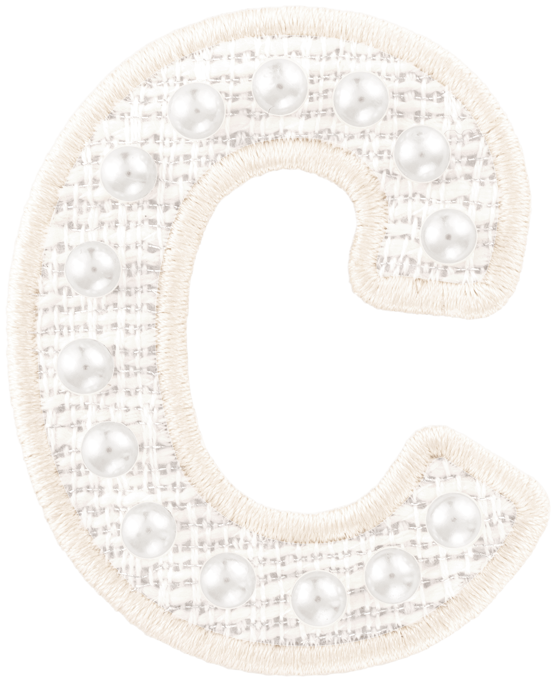 White Pearl Letter Patch