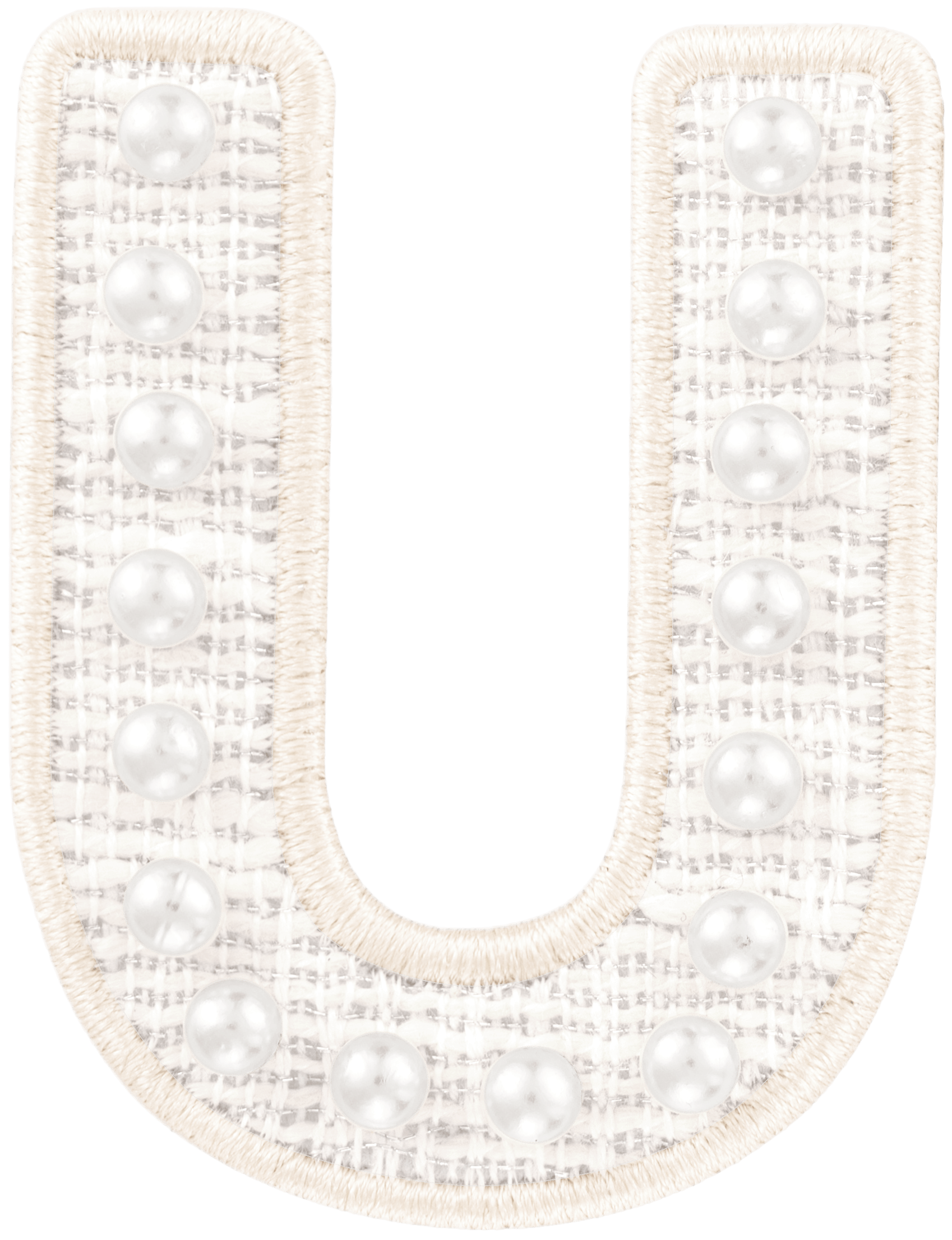 White Pearl Letter Patch