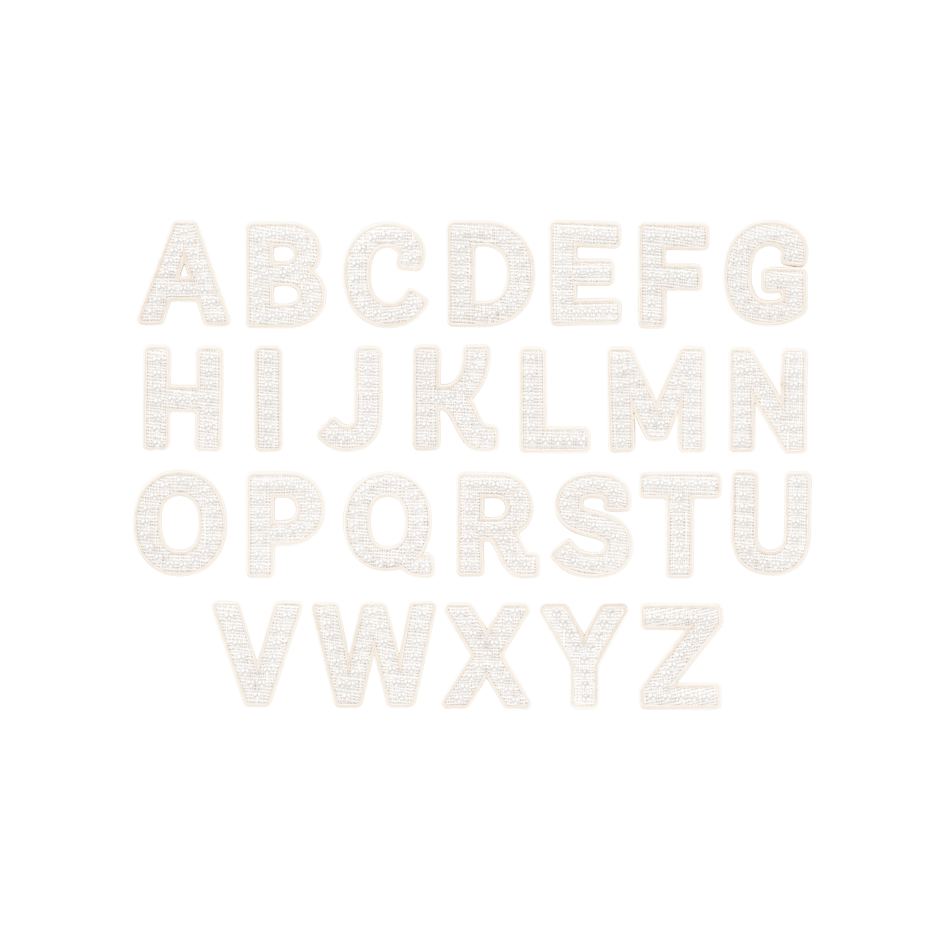 White Pearl Letter Patch