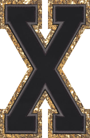 Jumbo Noir Glitter Varsity Letter Patch