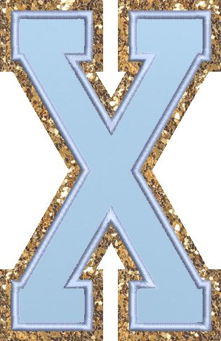 Jumbo Periwinkle Glitter Varsity Letter Patch