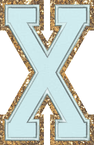 Jumbo Sky Glitter Varsity Letter Patch