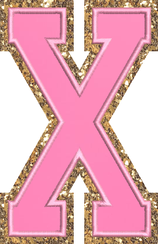 Jumbo Bubblegum Glitter Varsity Letter Patch