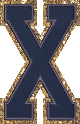 Jumbo Sapphire Glitter Varsity Letter Patch