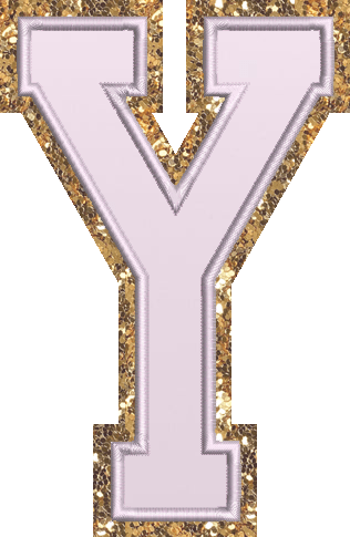 Jumbo Lilac Glitter Varsity Letter Patch