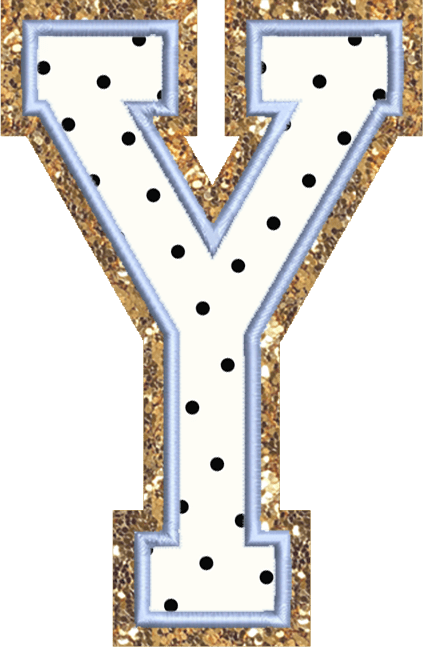 Jumbo Blanc Dot Varsity Letter Patch - Stoney Clover Lane