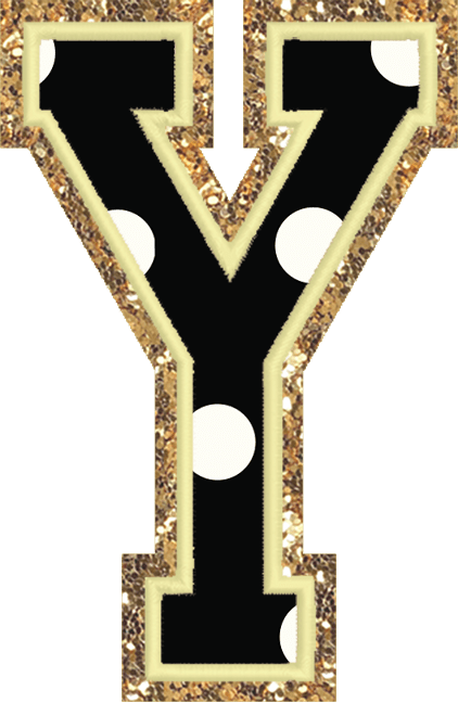 Jumbo Noir Dot Varsity Letter Patch - Stoney Clover Lane