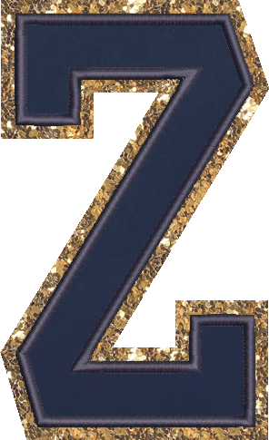 Jumbo Sapphire Glitter Varsity Letter Patch