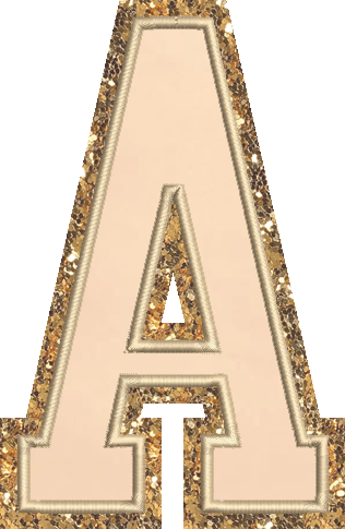 Jumbo Sand Glitter Varsity Letter Patch