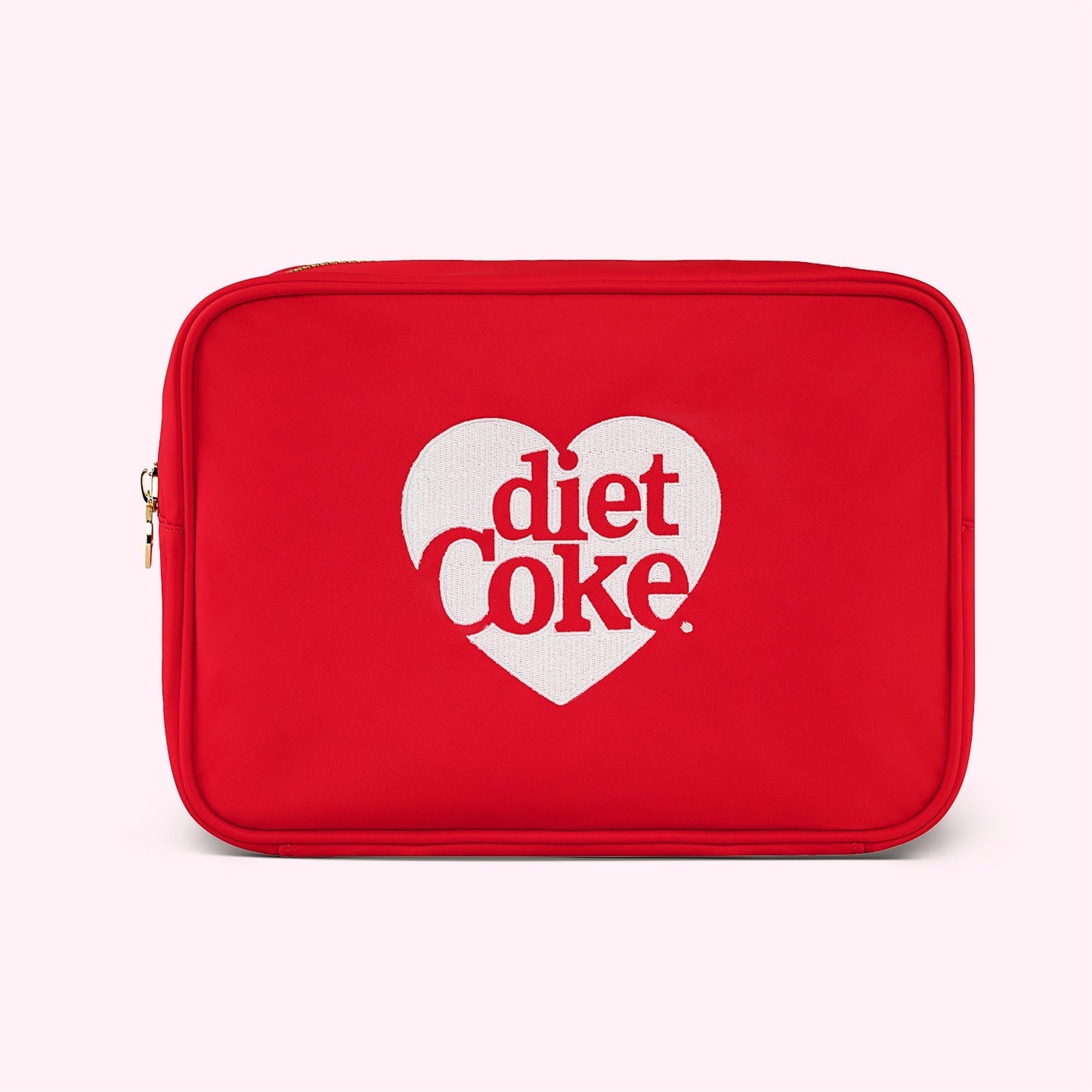 Embroidered Diet Coke Heart Large Pouch
