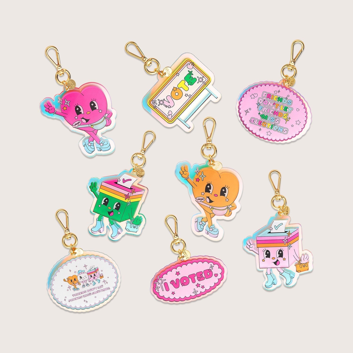 Pink Ballot Box Bag Charm