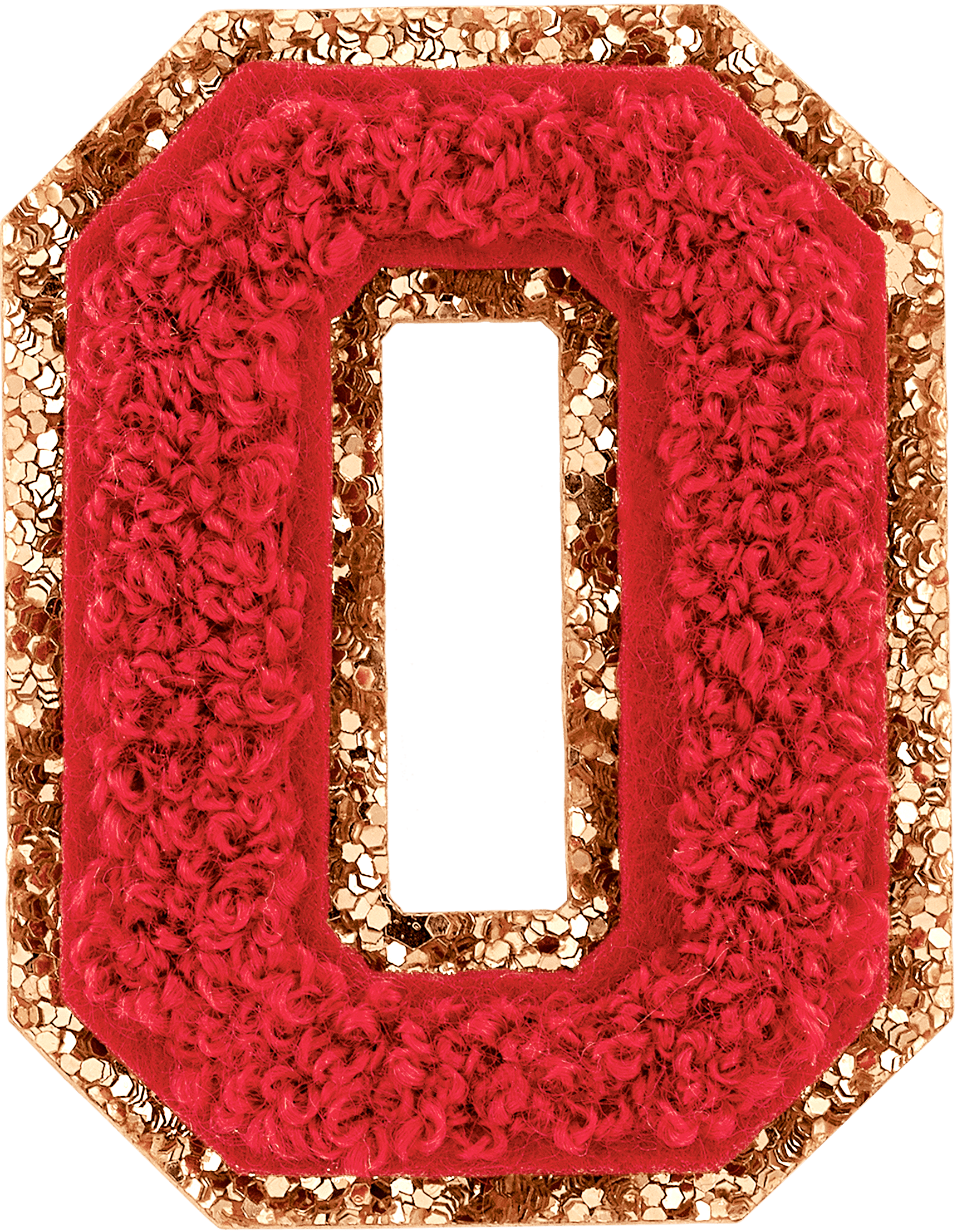 Ruby Glitter Varsity Number Patch