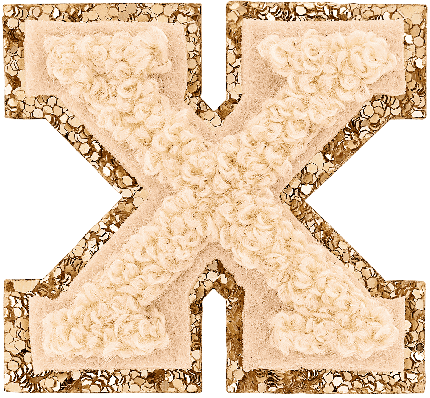 Sand Mini Glitter Varsity Letter Patch