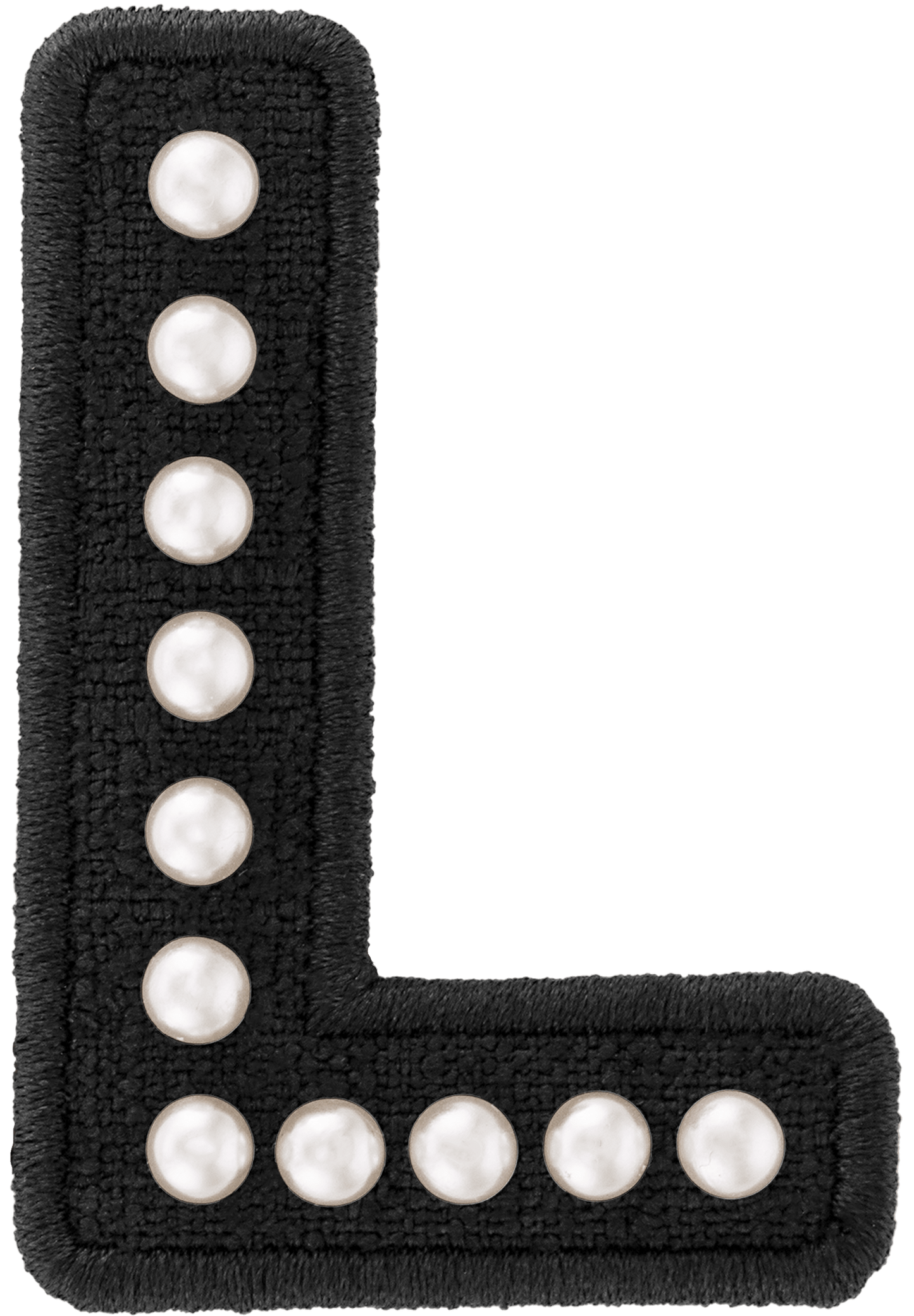Black Pearl Letter Patch