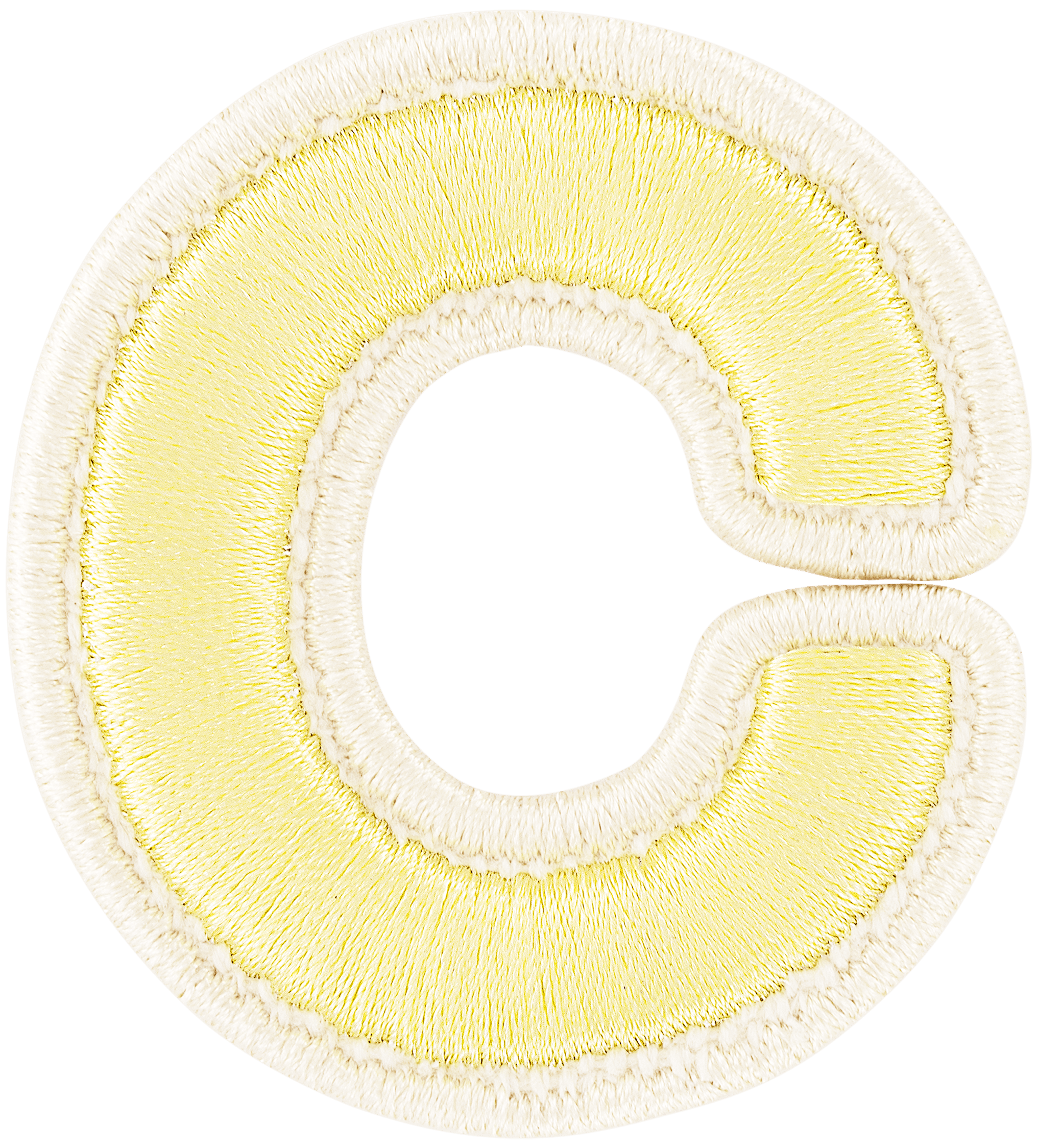 Banana Rolled Embroidery Letter Patch