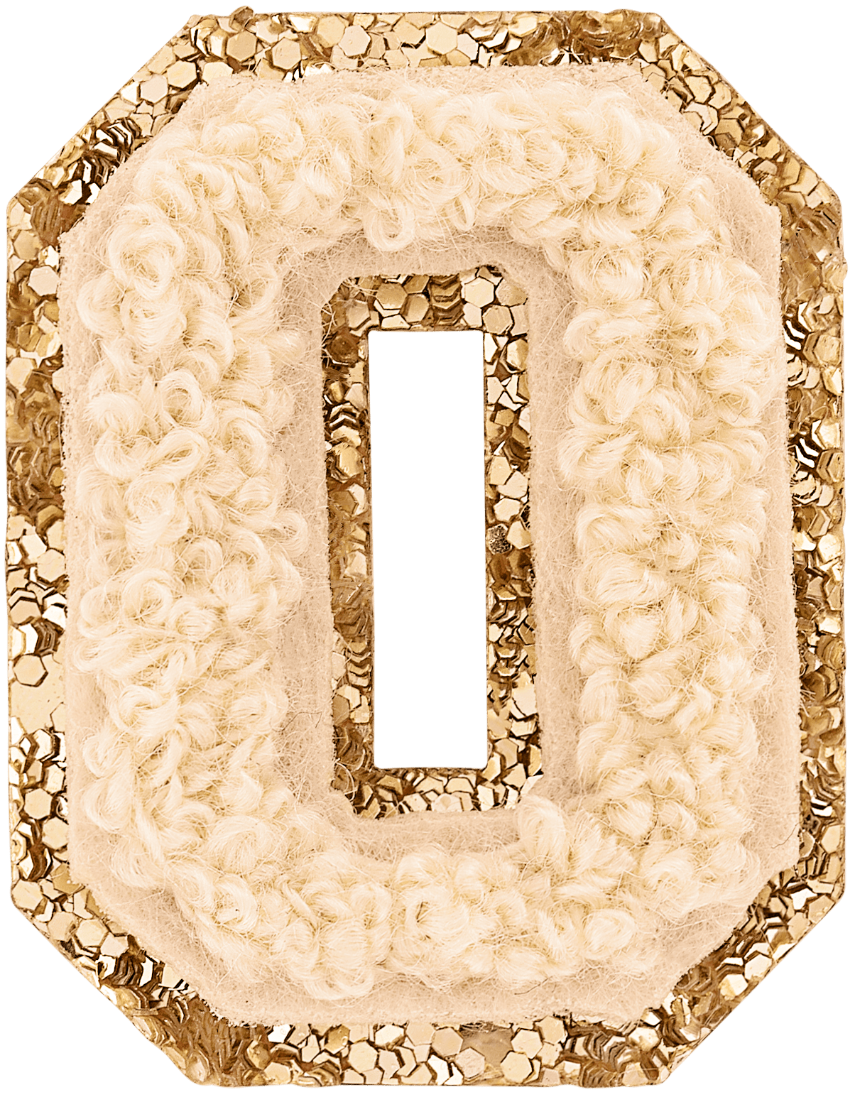 Sand Mini Glitter Varsity Letter Patch