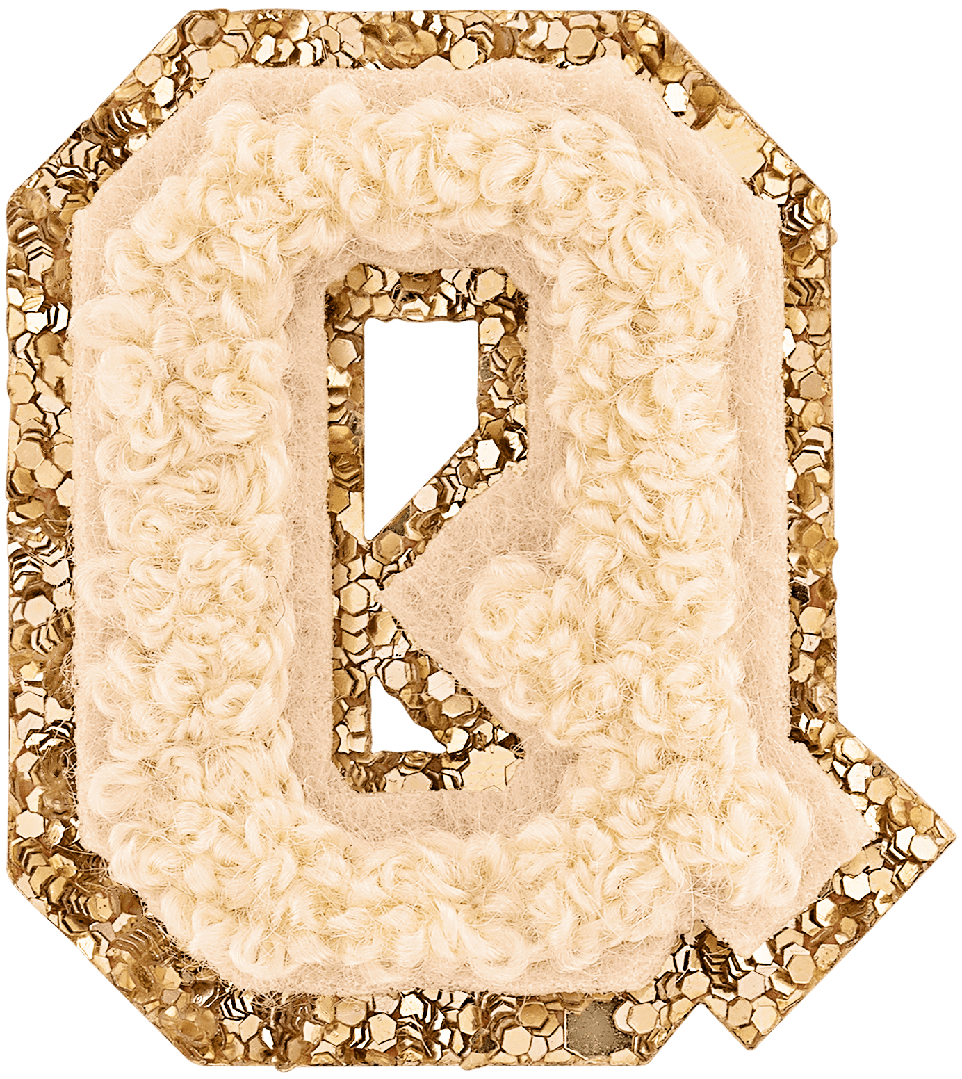 Sand Mini Glitter Varsity Letter Patch