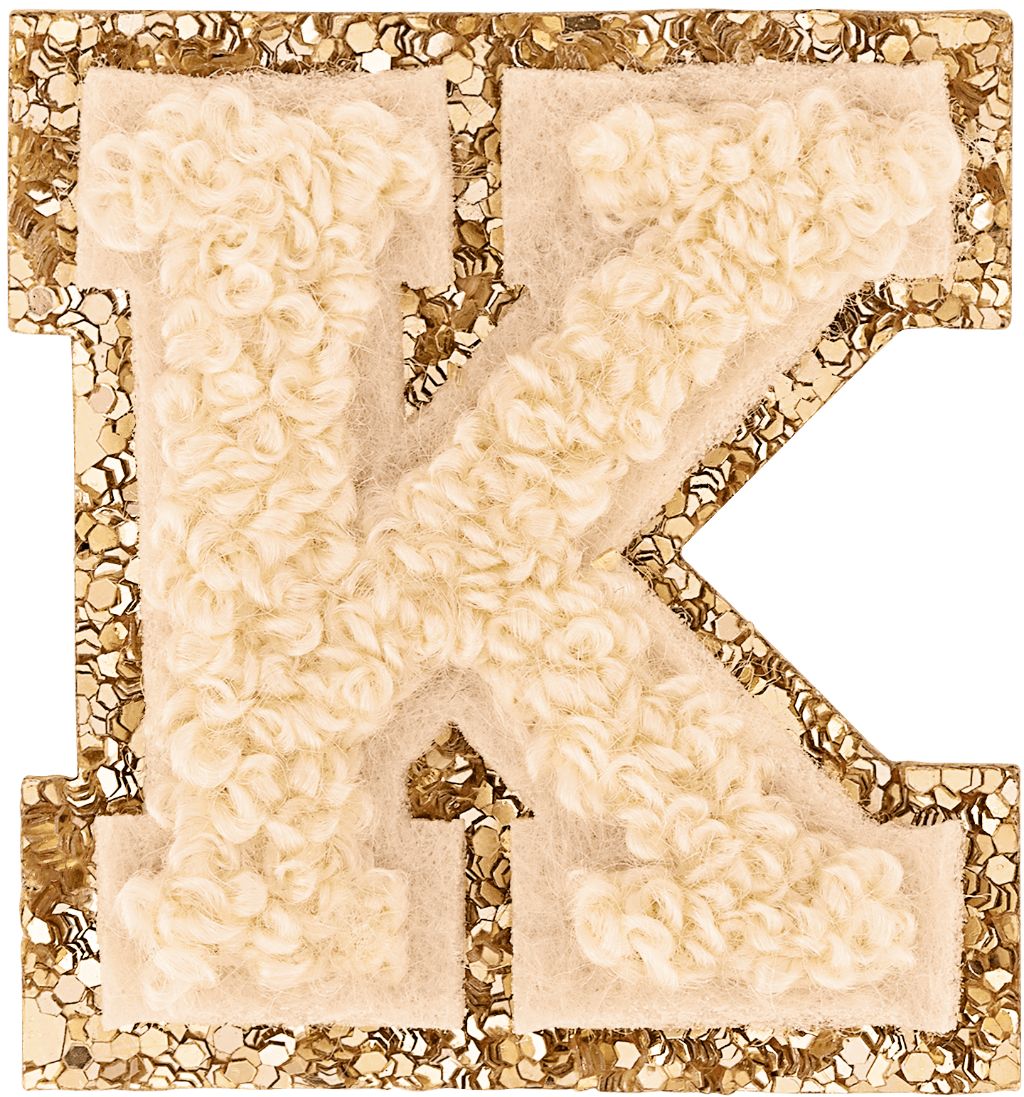Sand Mini Glitter Varsity Letter Patch