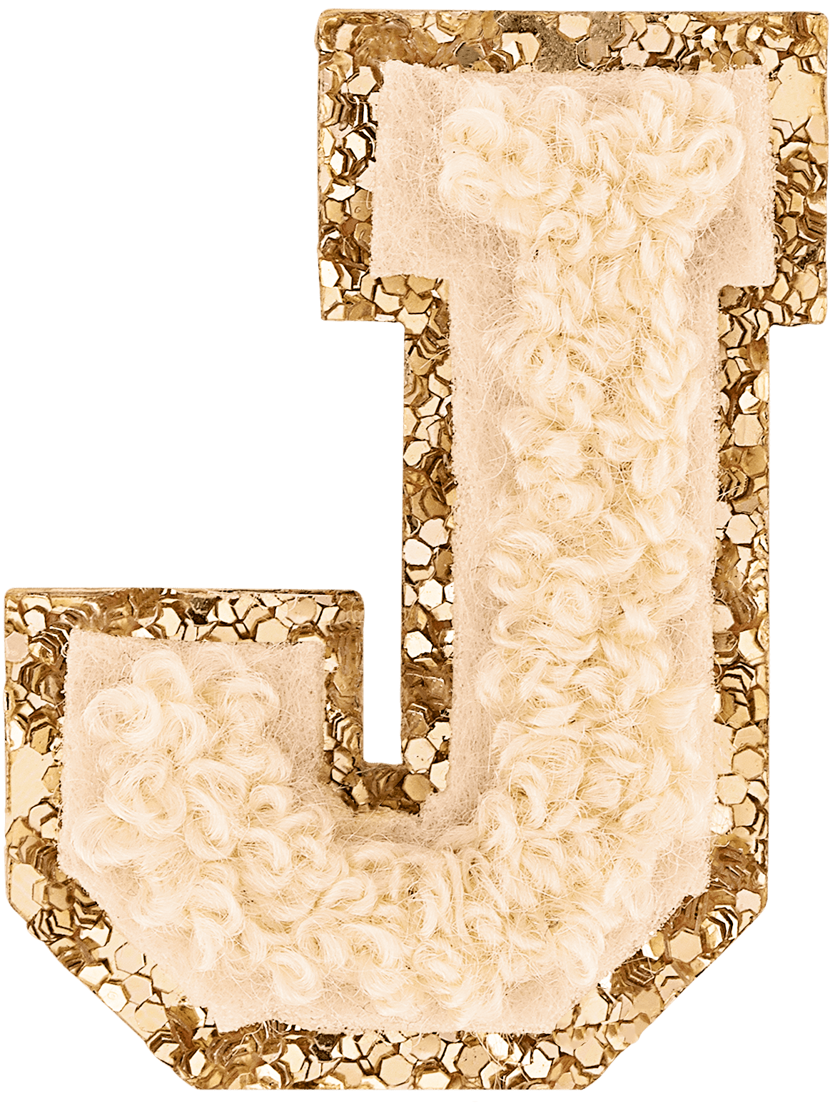 Sand Mini Glitter Varsity Letter Patch
