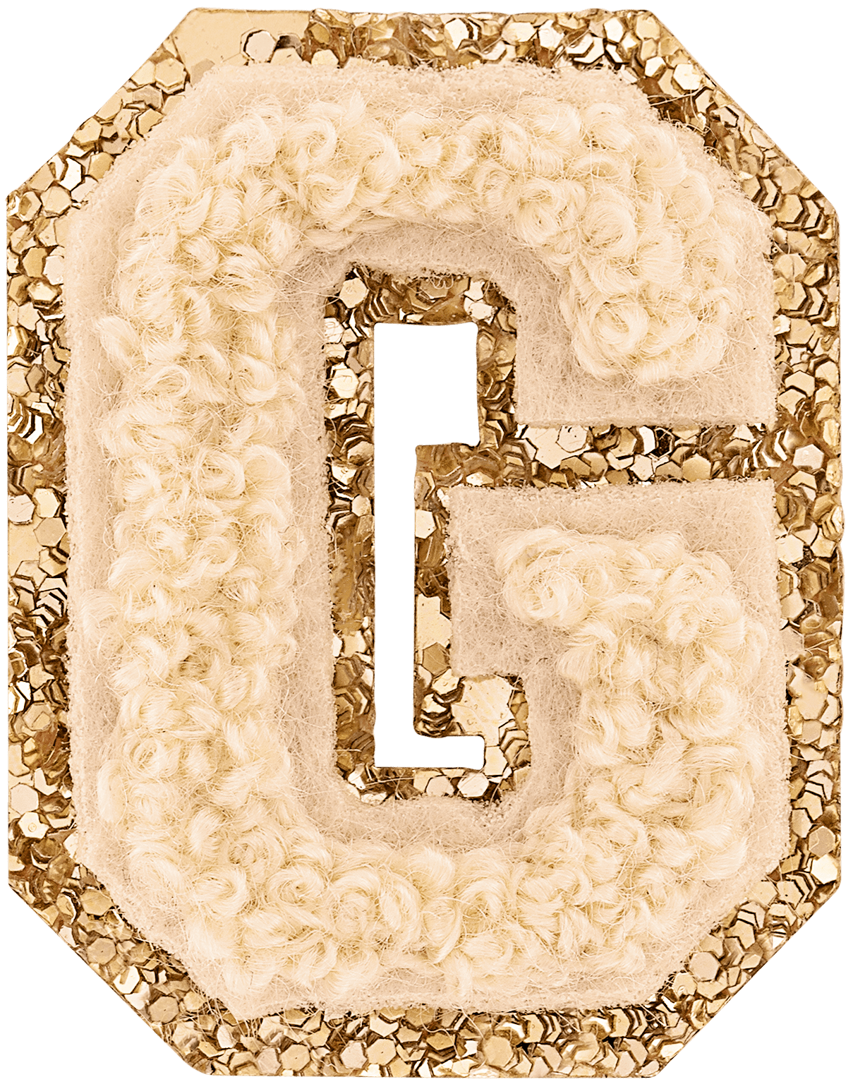 Sand Mini Glitter Varsity Letter Patch