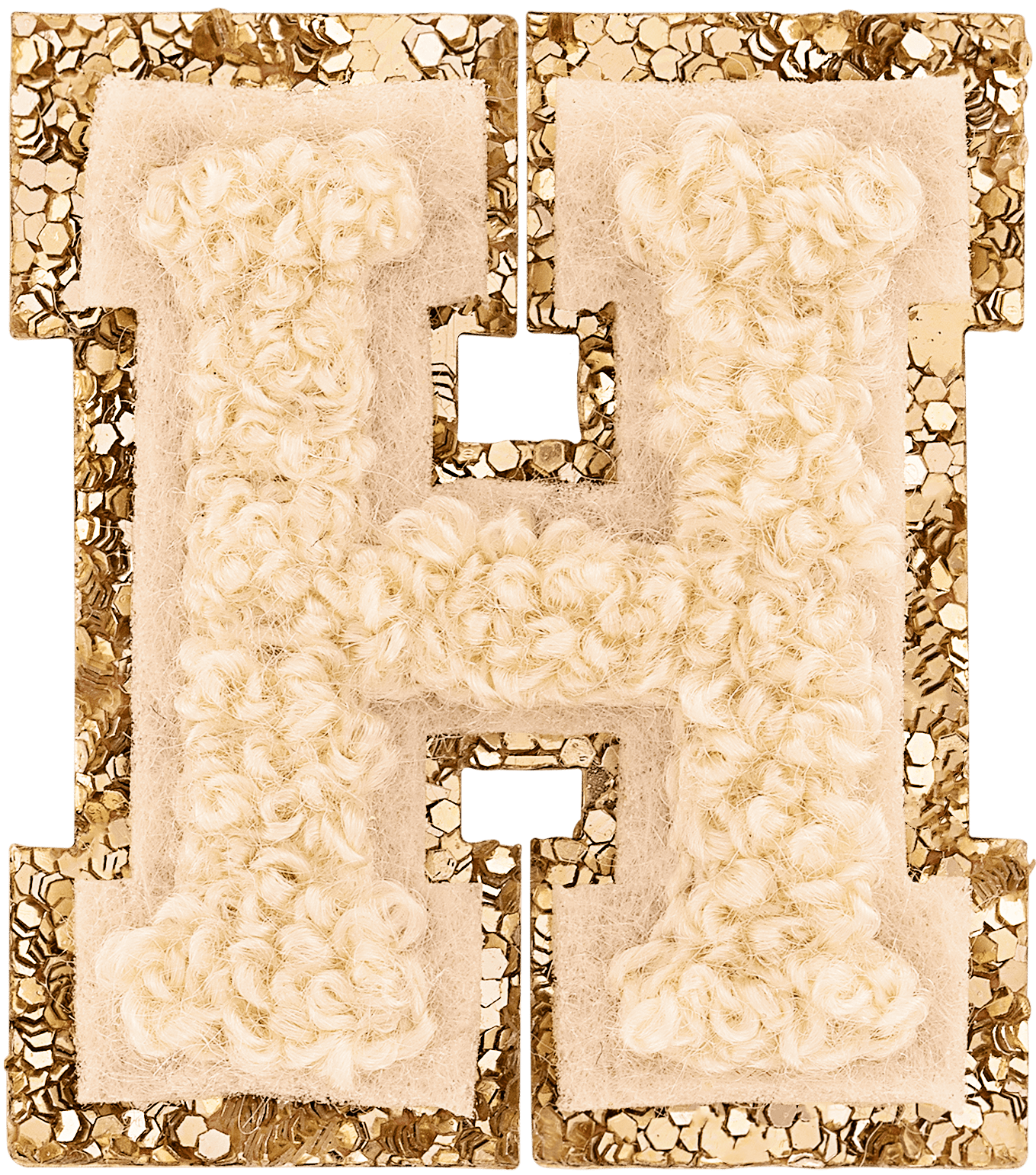 Sand Mini Glitter Varsity Letter Patch