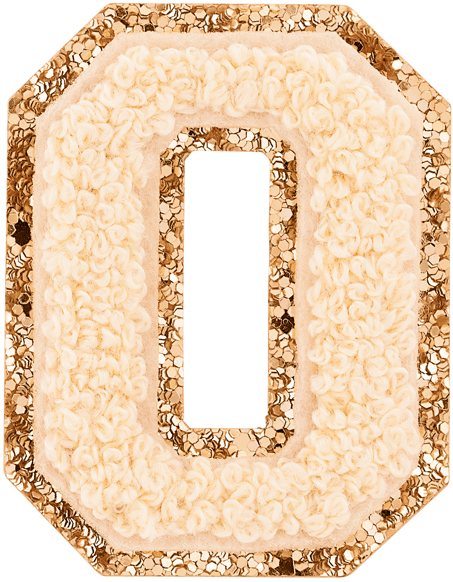 Sand Glitter Varsity Number Patch