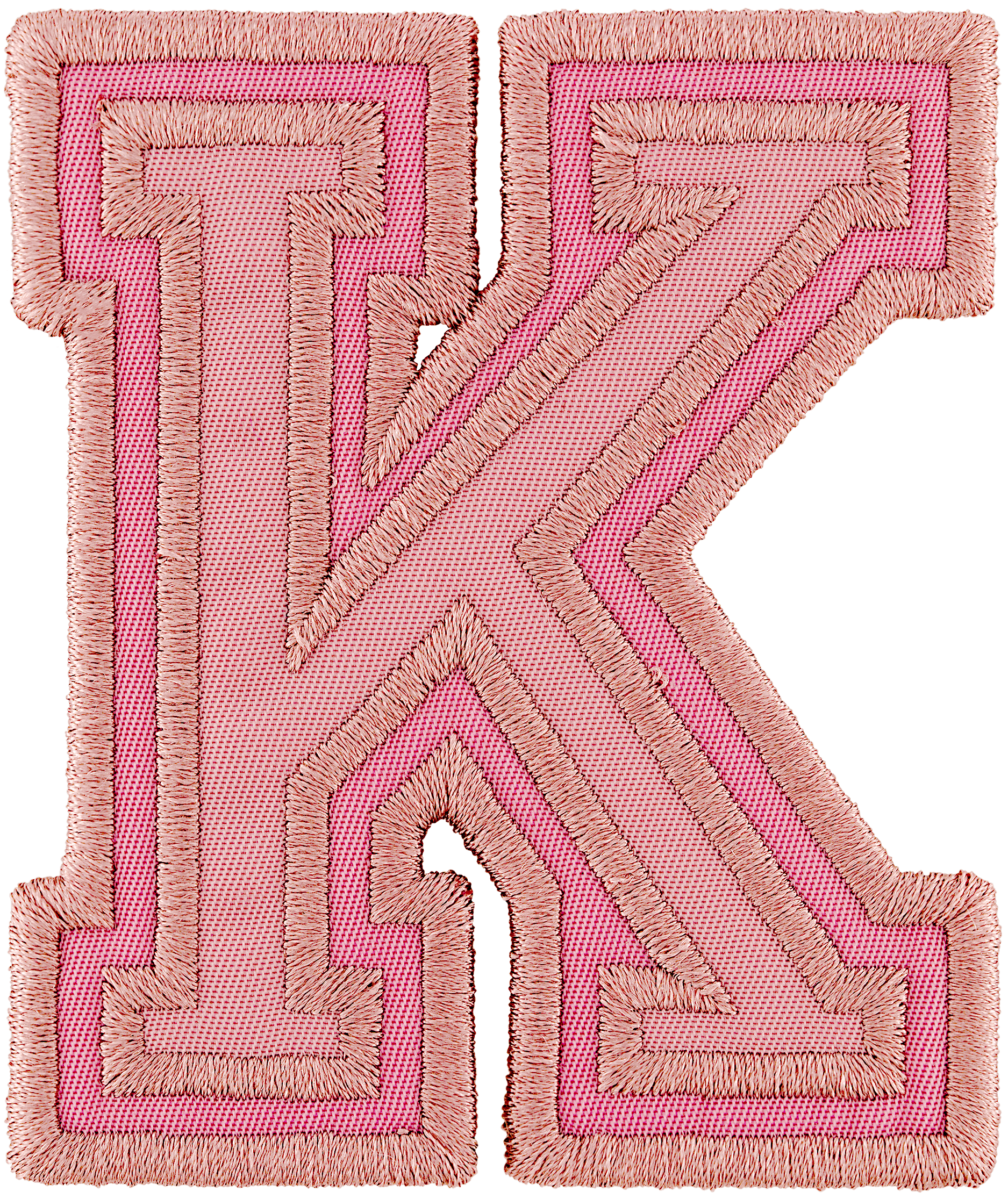 Mauve Varsity Nylon Letter Patch