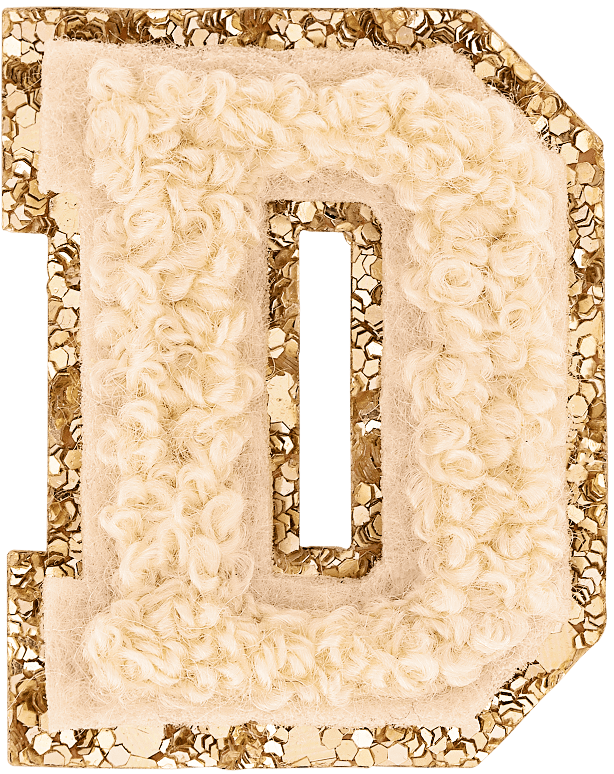Sand Mini Glitter Varsity Letter Patch