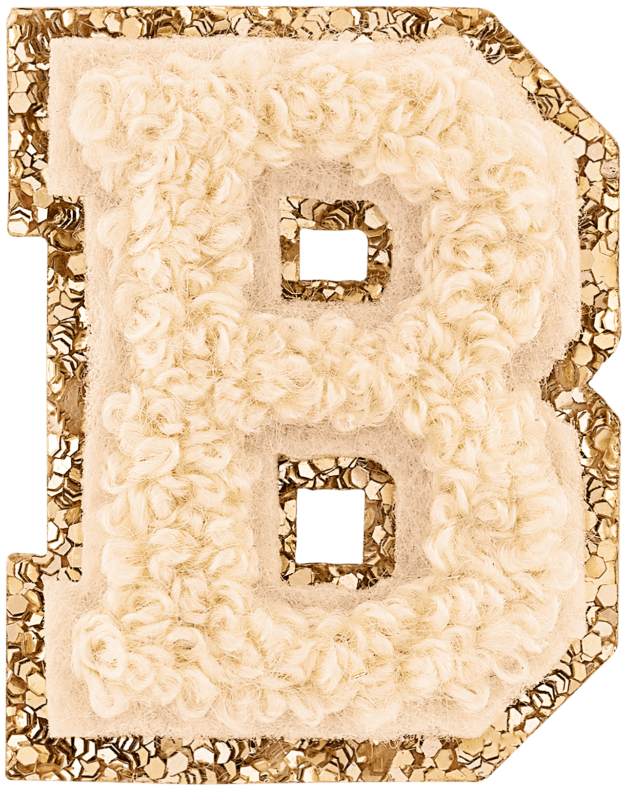 Sand Mini Glitter Varsity Letter Patch