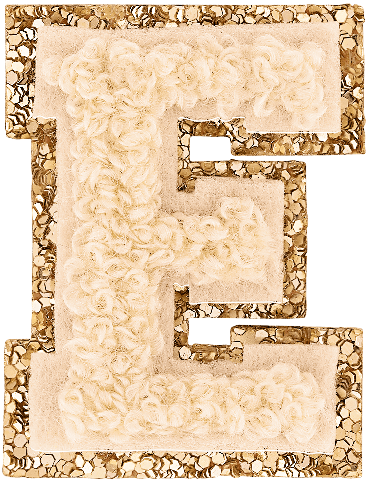Sand Mini Glitter Varsity Letter Patch
