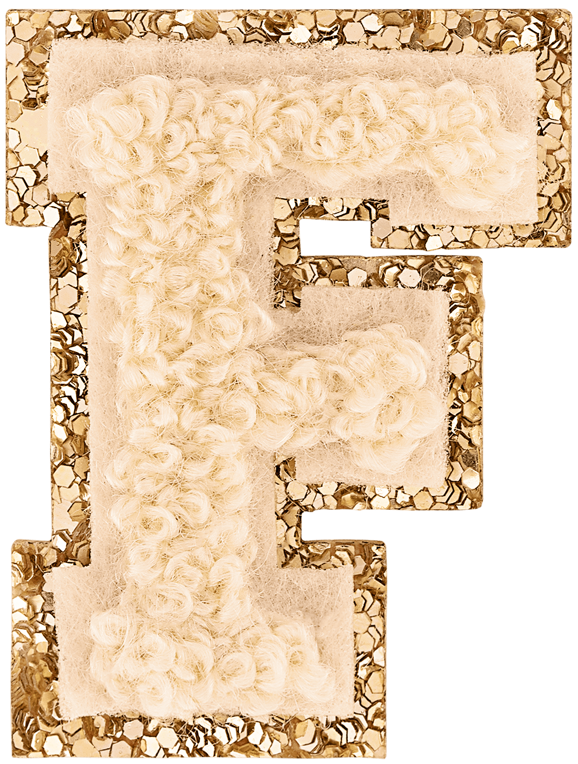 Sand Mini Glitter Varsity Letter Patch
