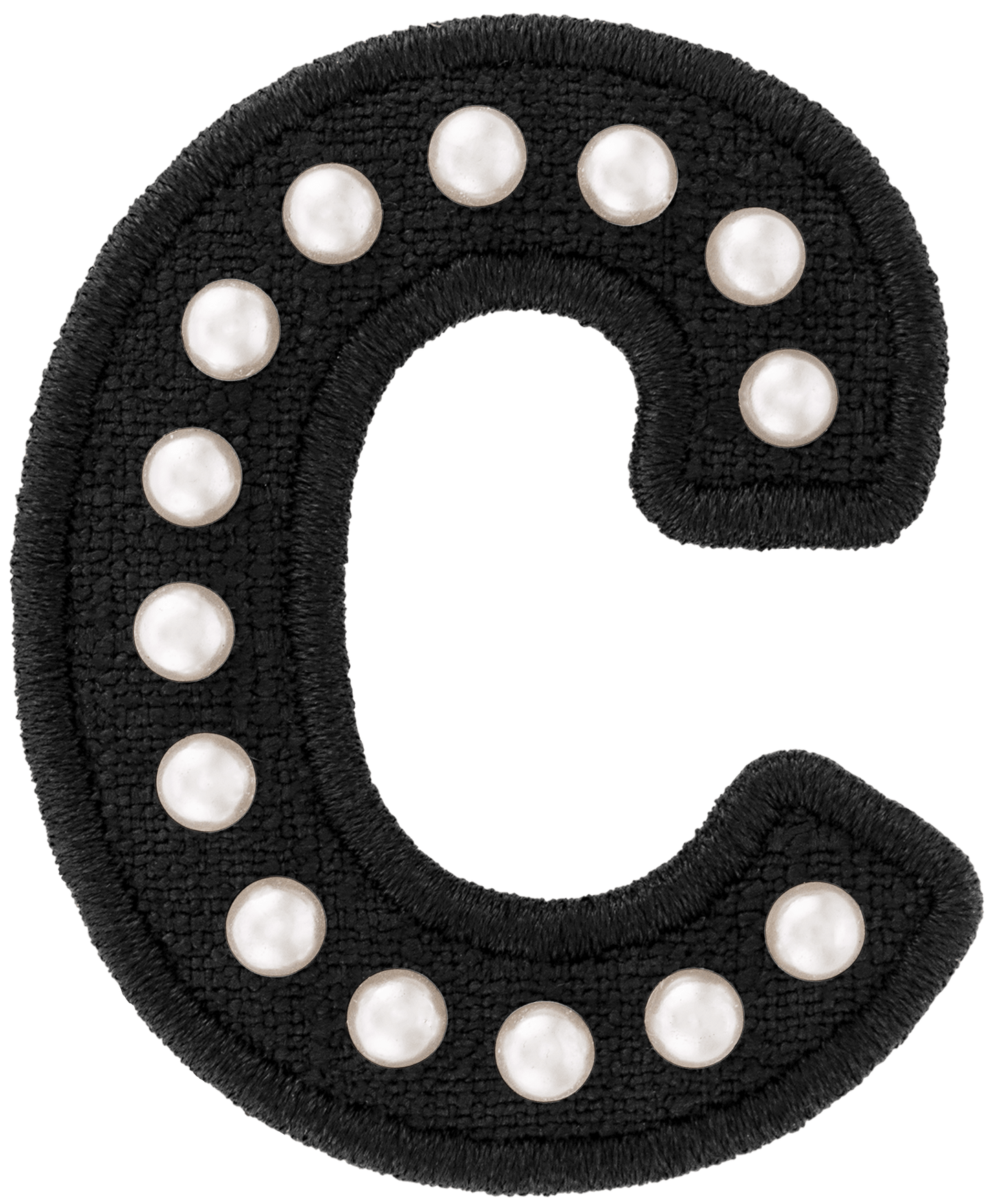 Black Pearl Letter Patch