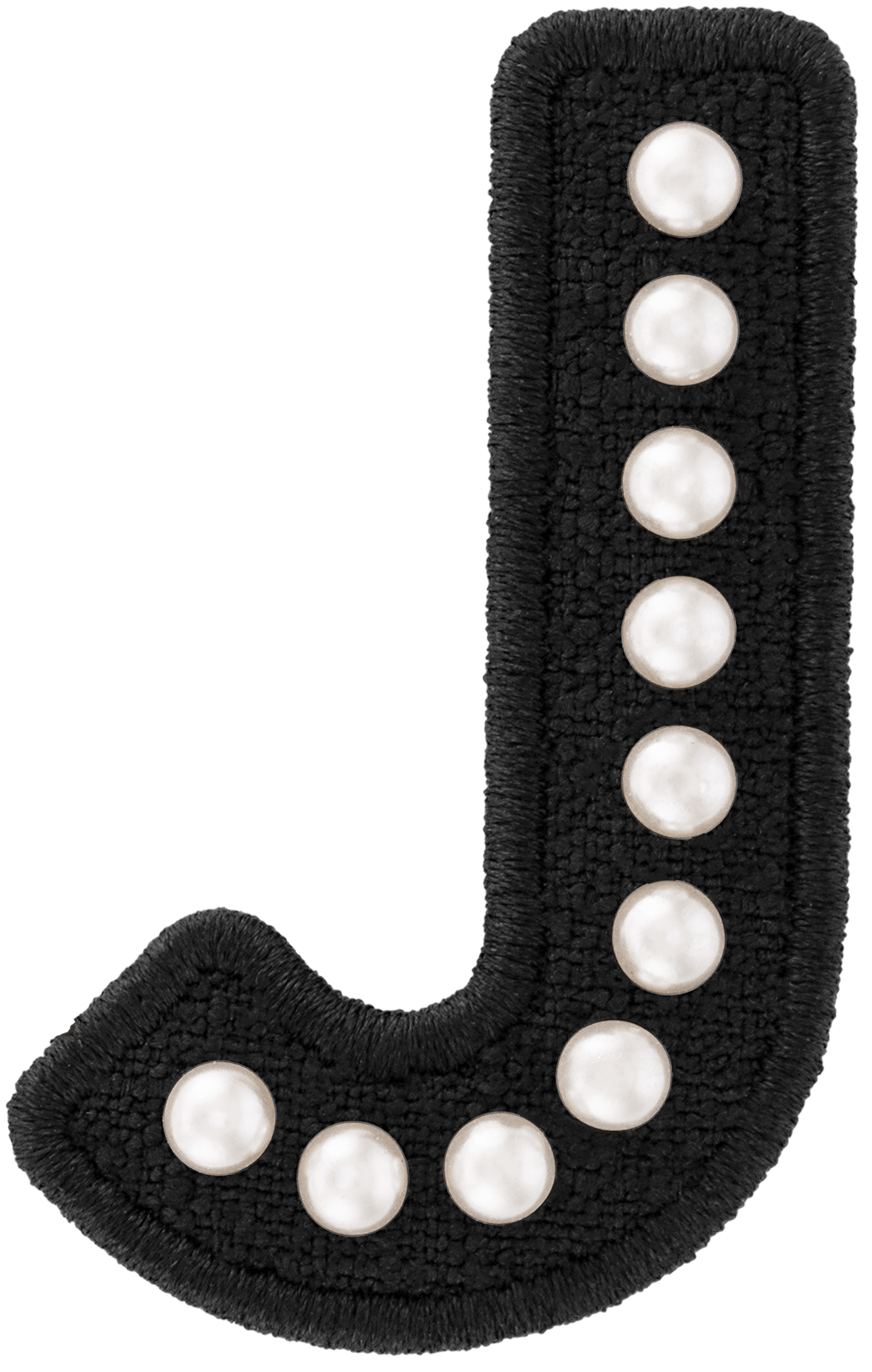 Black Pearl Letter Patch