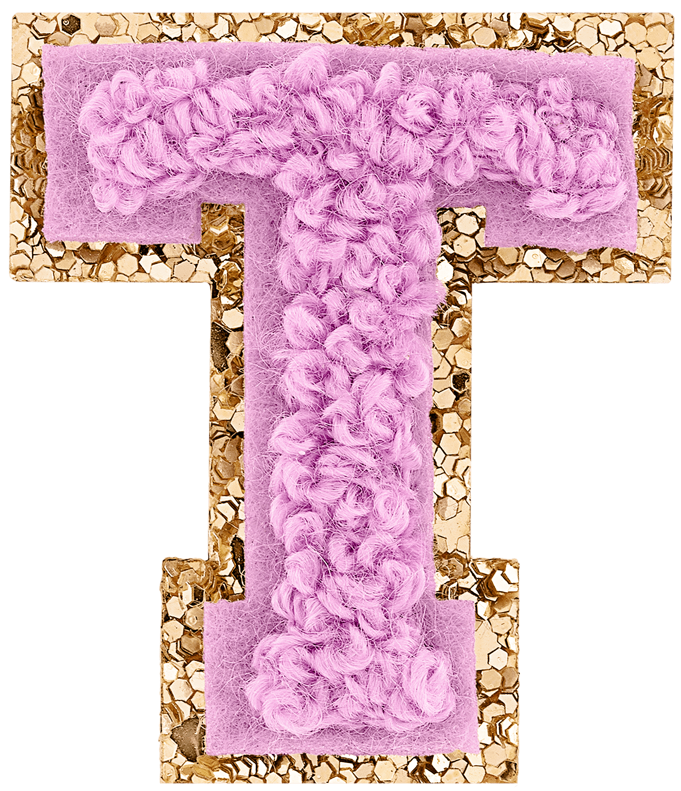 Grape Mini Glitter Varsity Letter Patch