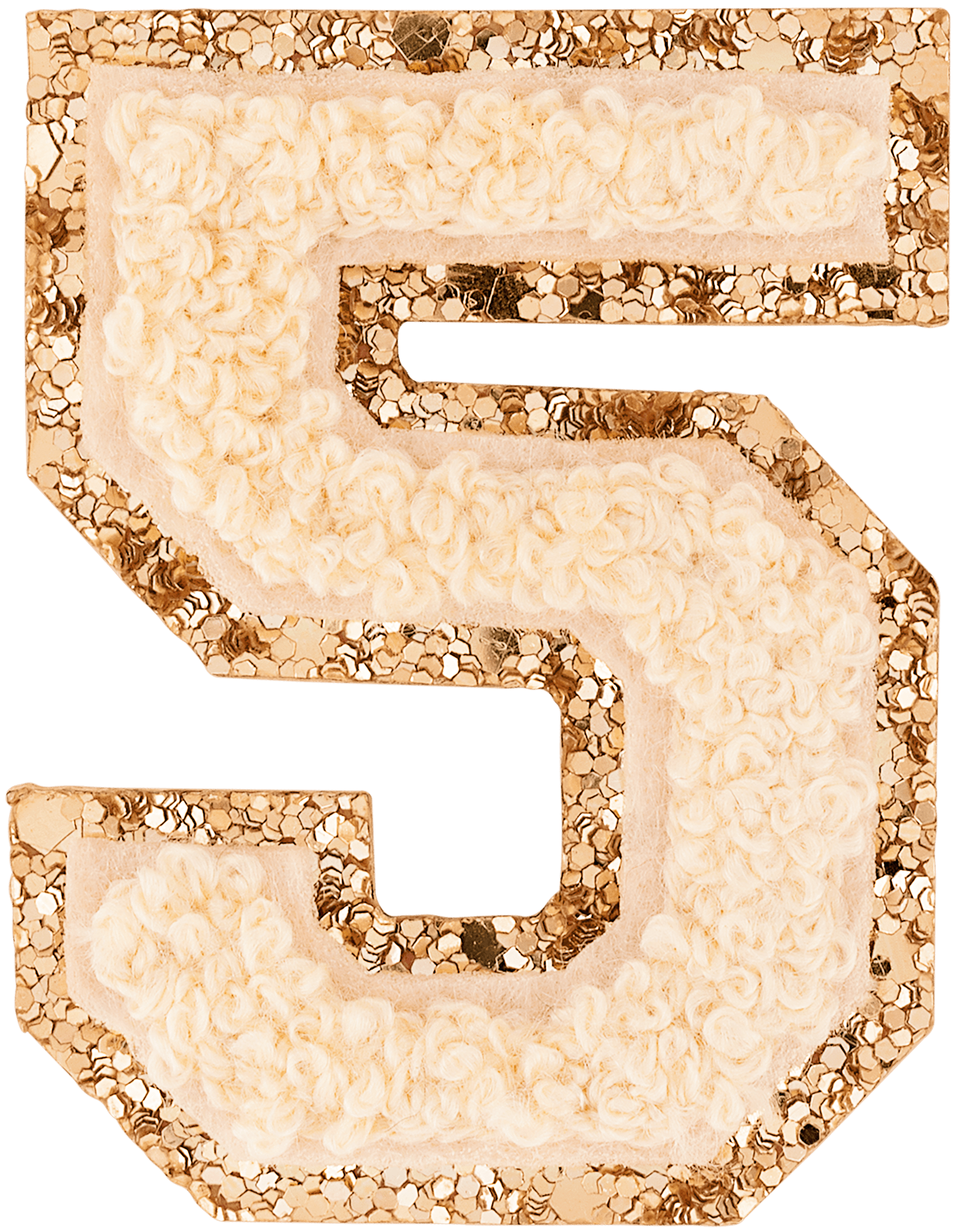 Sand Glitter Varsity Number Patch