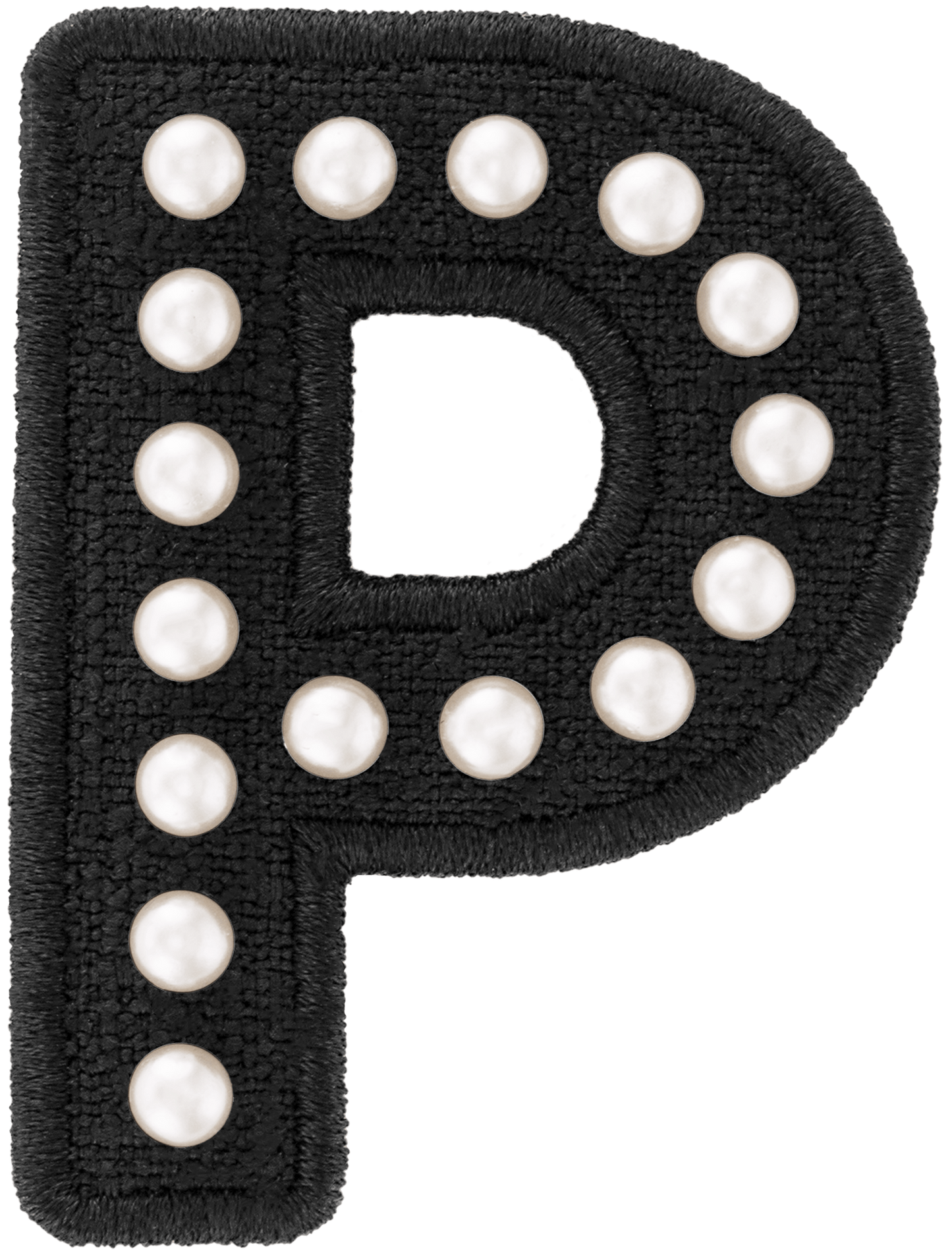 Black Pearl Letter Patch