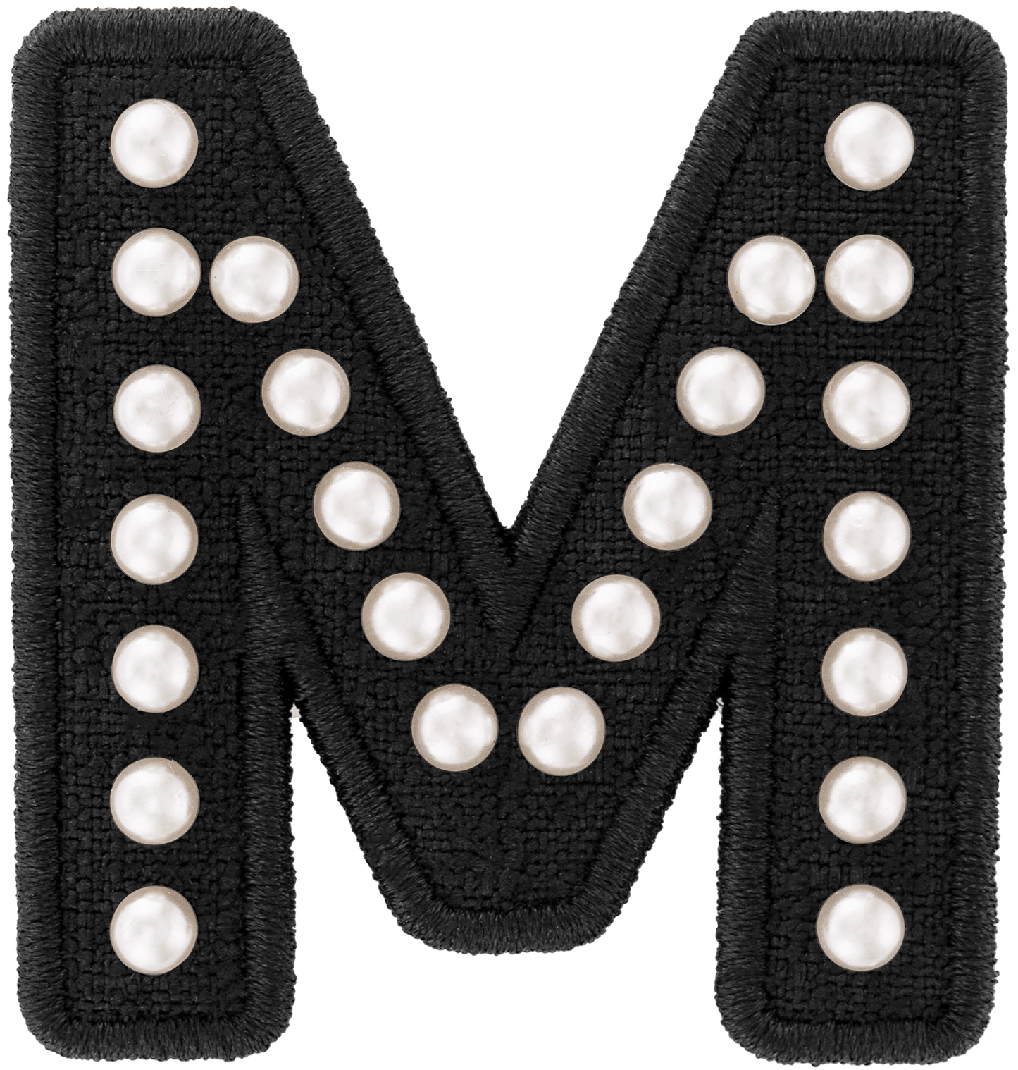 Black Pearl Letter Patch
