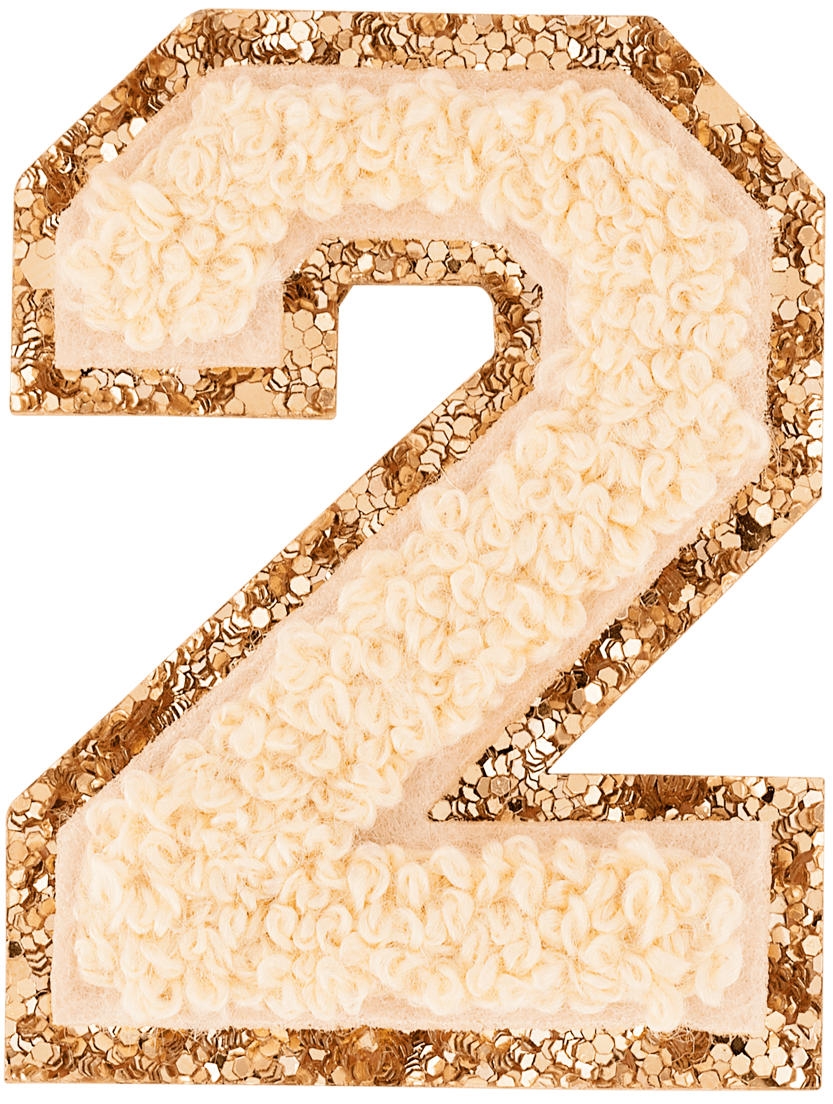 Sand Glitter Varsity Number Patch